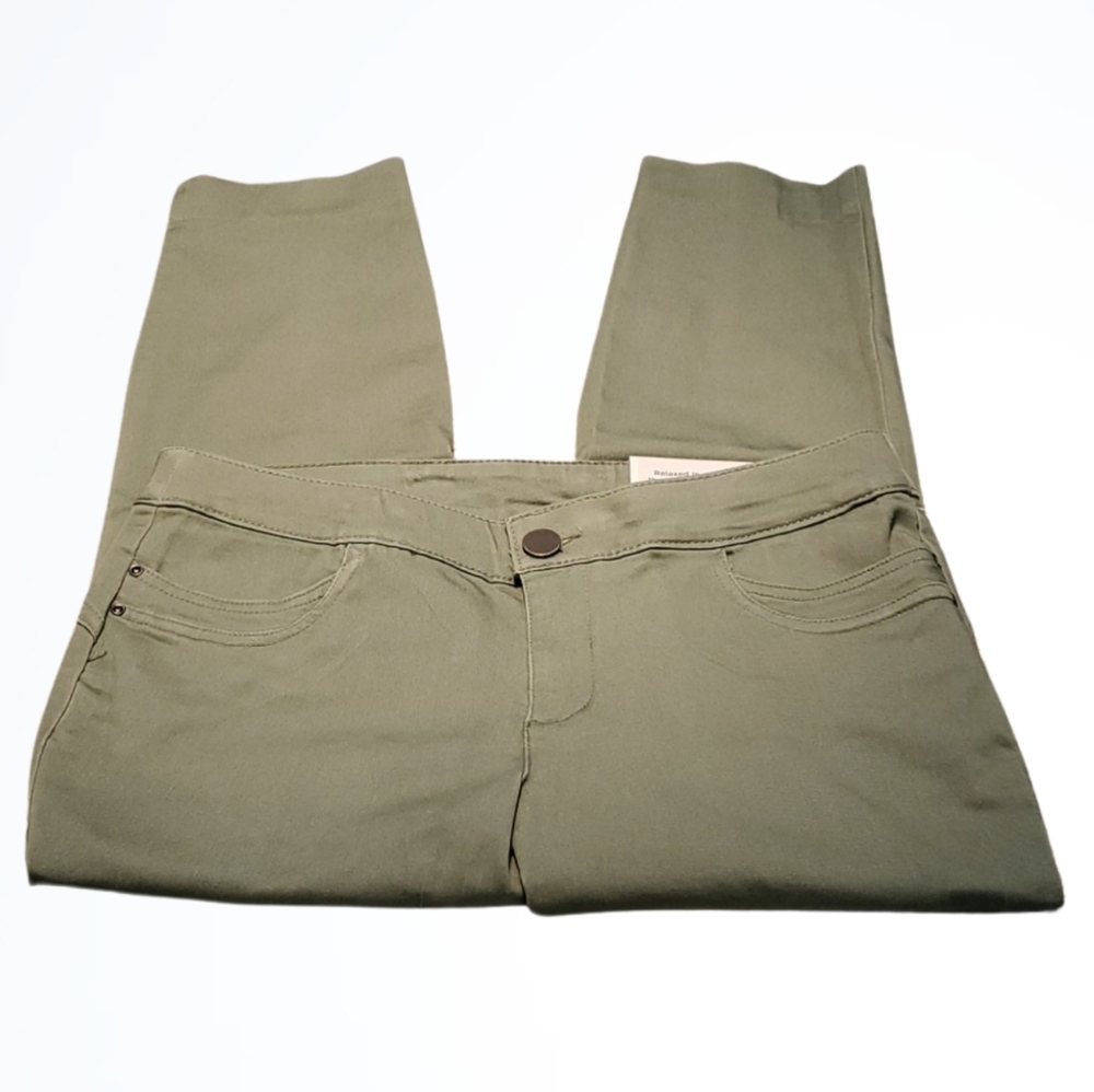 Christopher & Banks Olive Green Relaxed Fit Ankle Dress Pant New With Tags